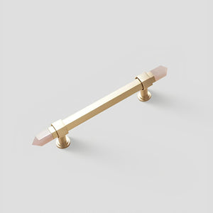 Faceted Crystal Cabinet Pulls and Knobs, Brass / Copper Finish