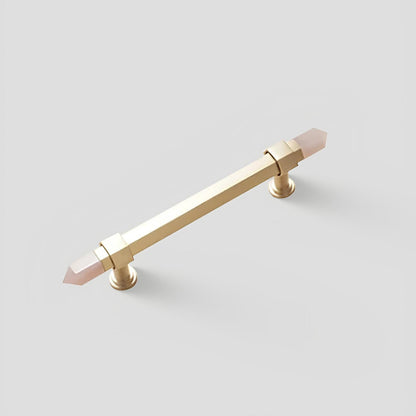 Faceted Crystal Cabinet Pulls and Knobs, Brass / Copper Finish