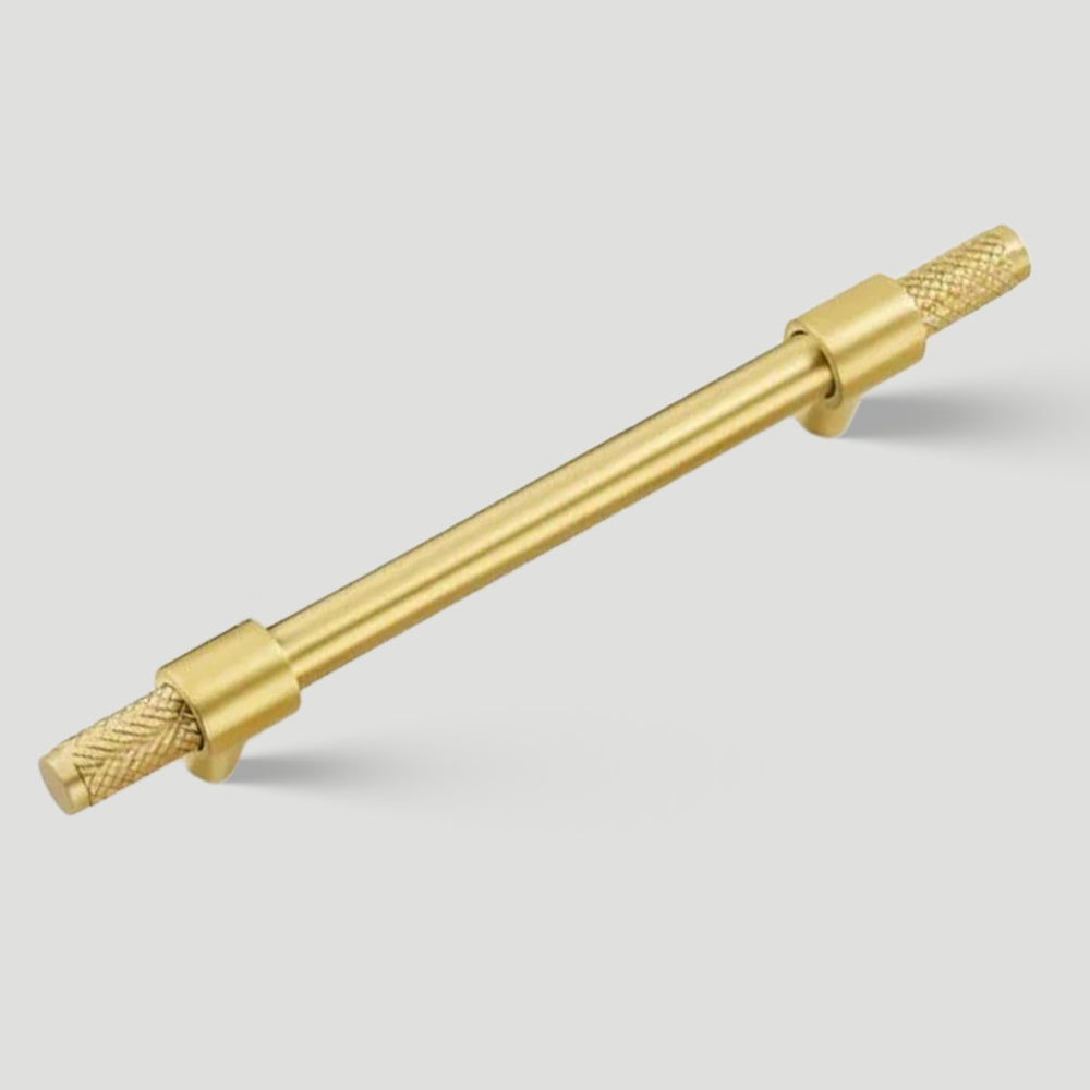 Brass Knurled T-Bar Cabinet Pulls and Drawer Handles