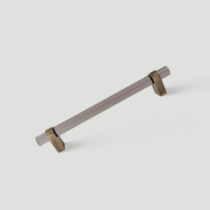 Acrylic Round Bar Drawer Pulls and Cabinet Handles with Brass