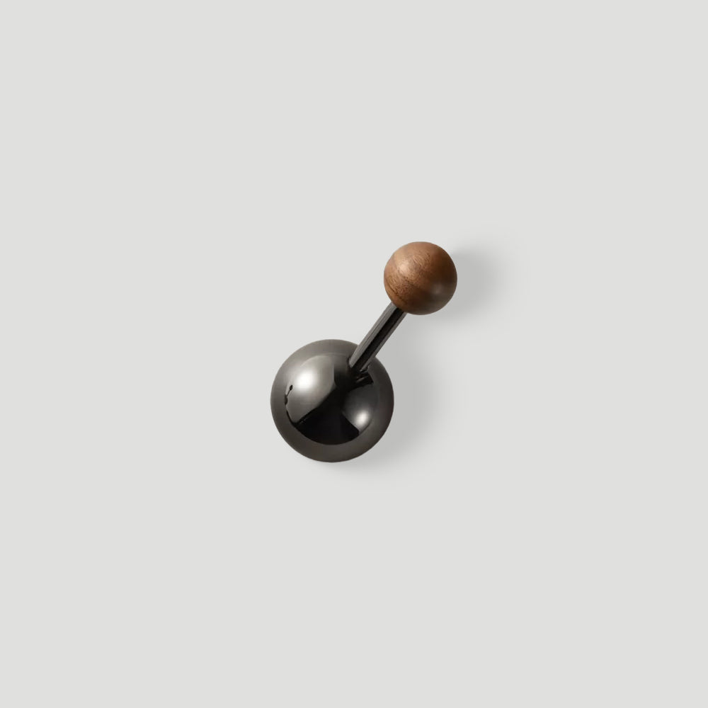Modern Walnut & Zinc Alloy Cabinet Knobs & Wall Hooks