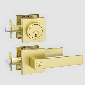 Keyed Entry Door Handle and Deadbolt Set for Exterior Doors