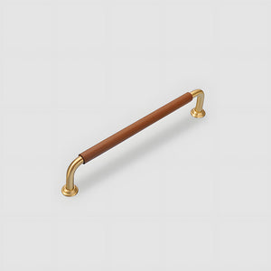 Leather-Wrapped Round Bar Cabinet Pulls and Door Handles