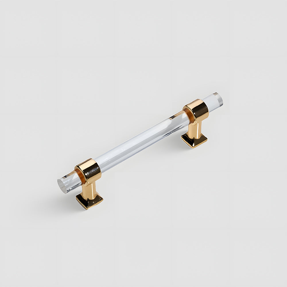 Transparent Acrylic Round Bar Cabinet Pulls for Wardrobes