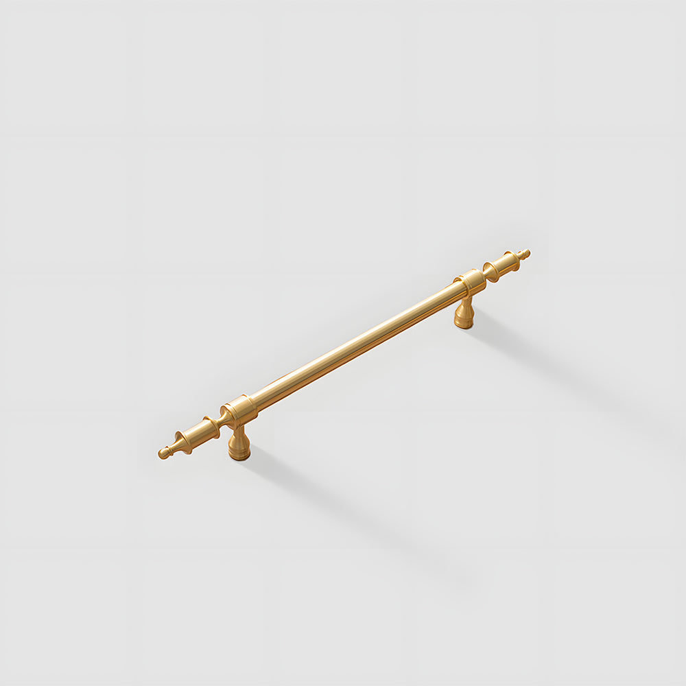 Gold Brass Turned Bar Cabinet Pulls and Knobs