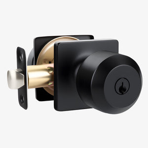 Matte Black Round Privacy Door Knob for Bedroom and Bathroom Doors