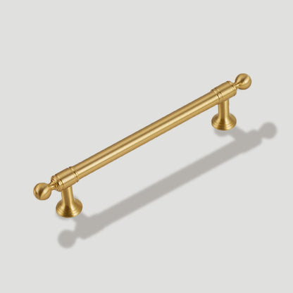 Gold Brass Round Bar Cabinet Handles with Ball Finials