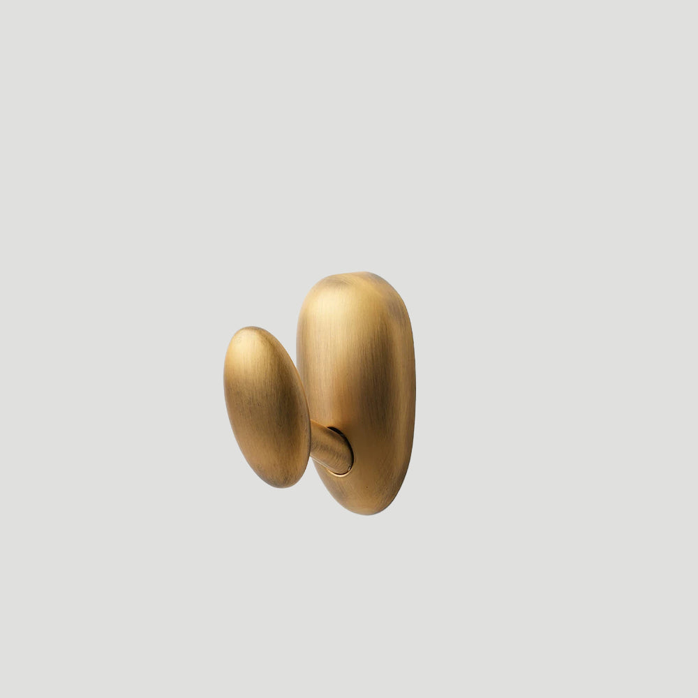 Solid Brass Pebble Wall Hooks for Coats & Towels