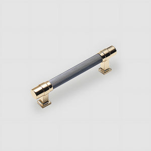 Two-Tone Ribbed Aluminum Alloy Cabinet and Drawer Pulls