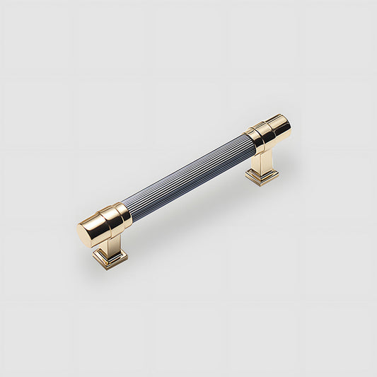 Two-Tone Ribbed Aluminum Alloy Cabinet and Drawer Pulls