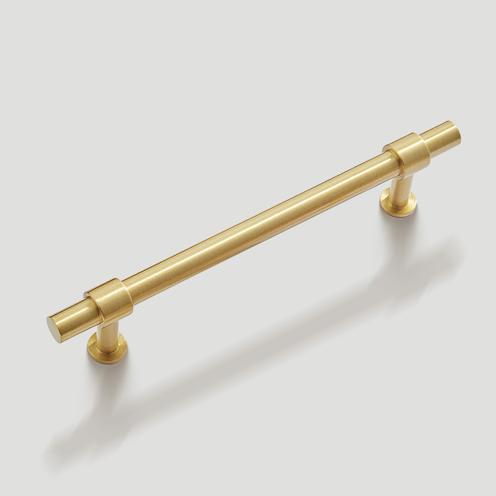 Gold Brass T-Bar Cabinet Handles and Matching Knobs