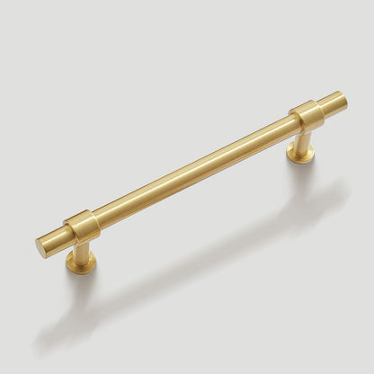 Gold Brass T-Bar Cabinet Handles and Matching Knobs