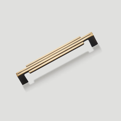 Ribbed Brass Cabinet Handles and Matching Knobs