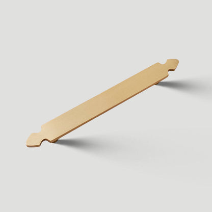 Gold Brass Cabinet Handles with Notched Flat Bar