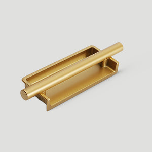 Art Deco Recessed Cabinet Pulls with Round Bar Handle