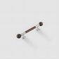 Wooden Round Bar Cabinet Handles with Brass Mounts