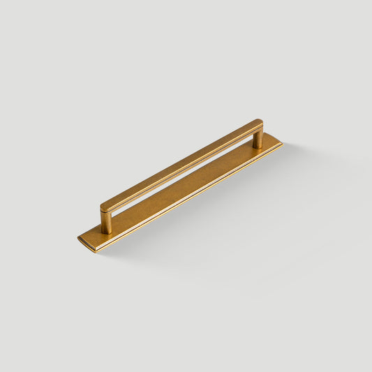 Gold Long Cabinet Pulls with Rectangular Backplate