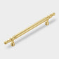 Gold Turned Round Bar Cabinet Handles and Drawer Pulls