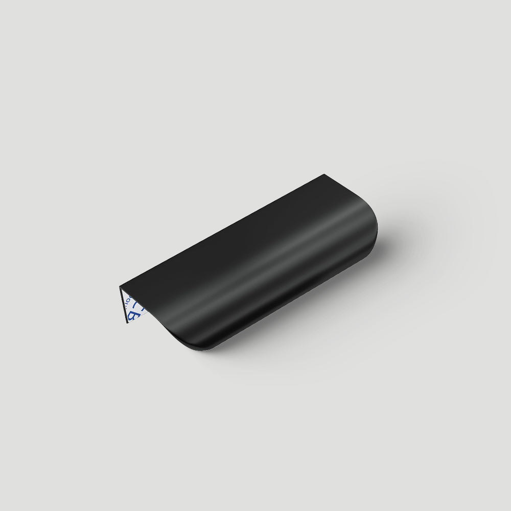 Black Adhesive Rounded Edge Finger Pulls for Drawers