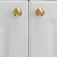 Gold-Finish Turned Brass Cabinet Handles and Knobs for Wardrobes