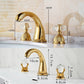 Retro Crystal Handles 3 Holes Widespread Bathroom Faucet