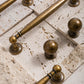 Brass Round Bar Cabinet Handles and Knobs for Wardrobes