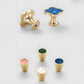 Colored Inset Cabinet Knobs for Wardrobes and Drawers
