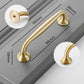 Gold Curved Brass Cabinet Pulls and Knobs for Wardrobes