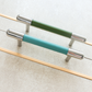Colorful Leather Cabinet Pulls and Knobs, Stainless Steel