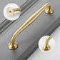 Gold Curved Brass Cabinet Pulls and Knobs for Wardrobes