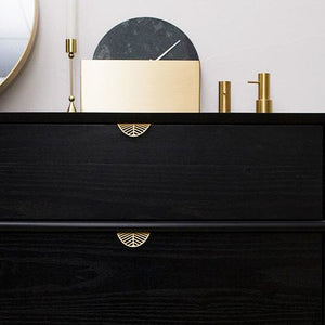Gold Leaf Brass Cabinet Knobs for Drawers and Wardrobes