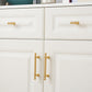 Gold Brass Round Bar Cabinet Handles with Ball Finials