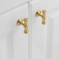 Gold-Finish Turned Brass Cabinet Handles and Knobs for Wardrobes