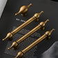 French Retro Turned Brass Cabinet Pulls and Knobs