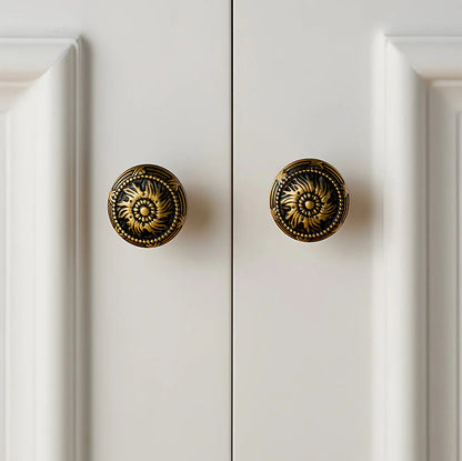 Bronze Floral Rosette Cabinet Knobs for Drawers