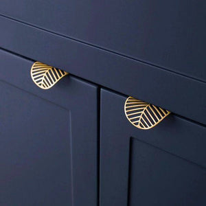 Gold Leaf Brass Cabinet Knobs for Drawers and Wardrobes