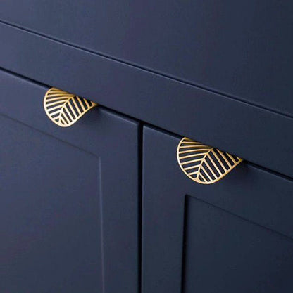 Gold Leaf Brass Cabinet Knobs for Drawers and Wardrobes