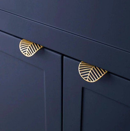 Gold Leaf Brass Cabinet Knobs for Drawers and Wardrobes