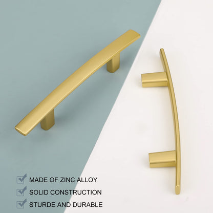 Multi-Finish Curved Cabinet Pulls for Kitchen Drawers