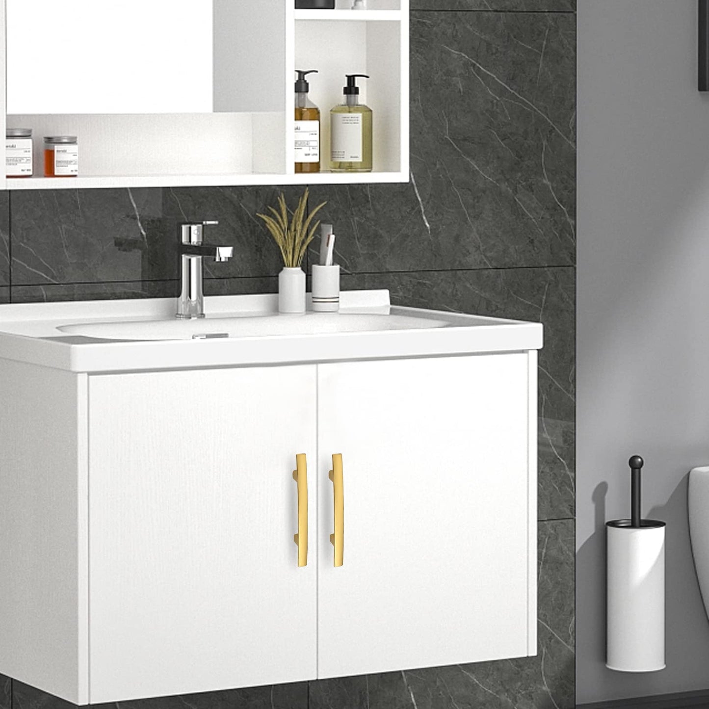 Multi-Finish Curved Cabinet Pulls for Kitchen Drawers