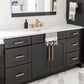 Gold Square Brushed Brass Kitchen Handles