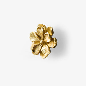 Modern Drawer Knob Brass Flower Knob Gold Decorative Knob for Kitchen