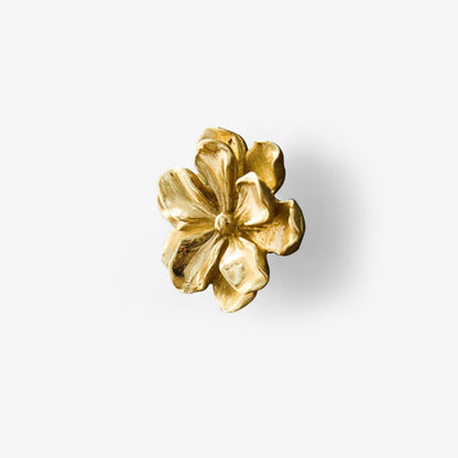 Modern Drawer Knob Brass Flower Knob Gold Decorative Knob for Kitchen