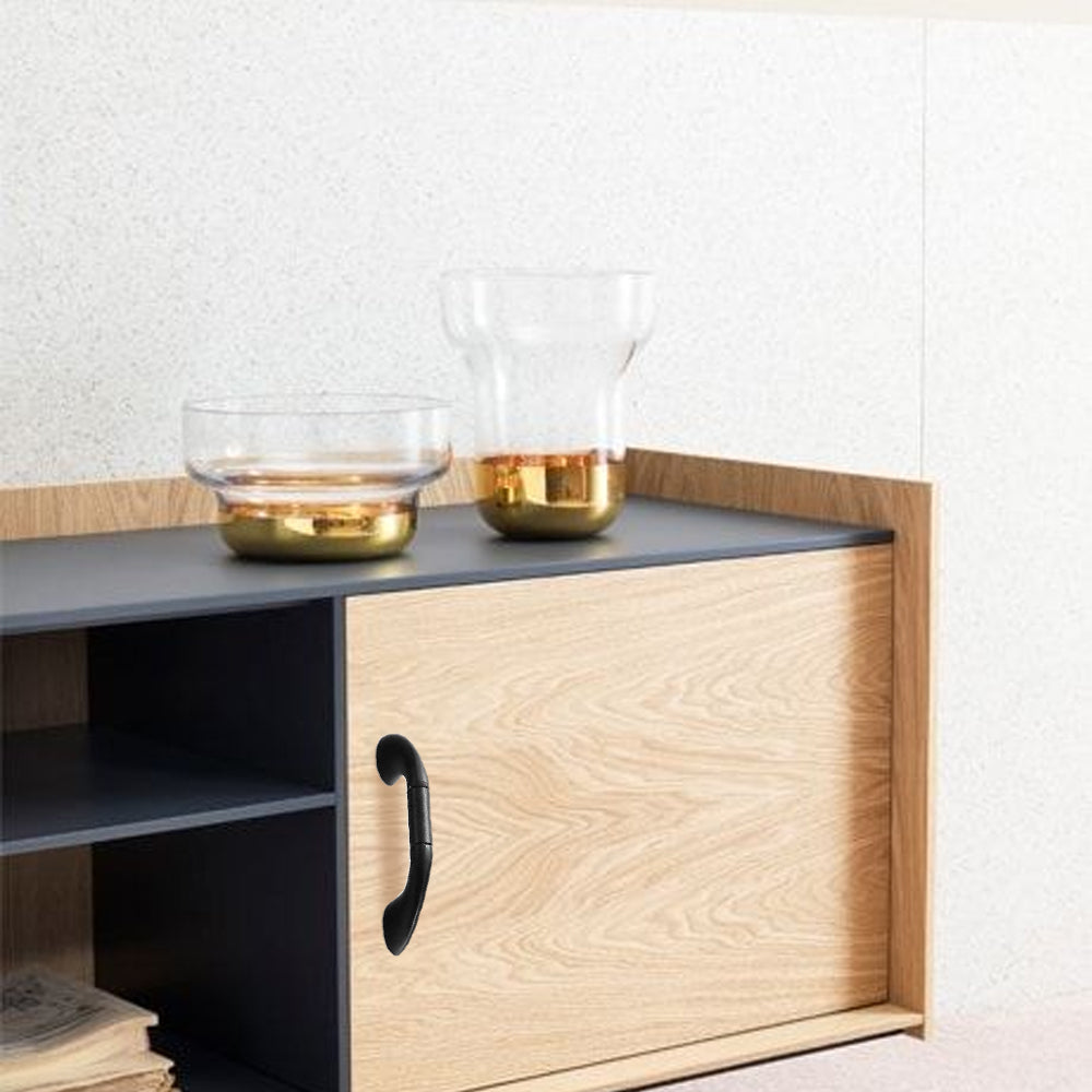 Round Bar Cabinet Pulls with Curved Tapered Feet
