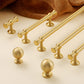 Gold-Finish Turned Brass Cabinet Handles and Knobs for Wardrobes
