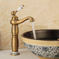 Retro Solid Brass Single Hole Bathroom Faucet