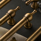 French Retro Turned Brass Cabinet Pulls and Knobs