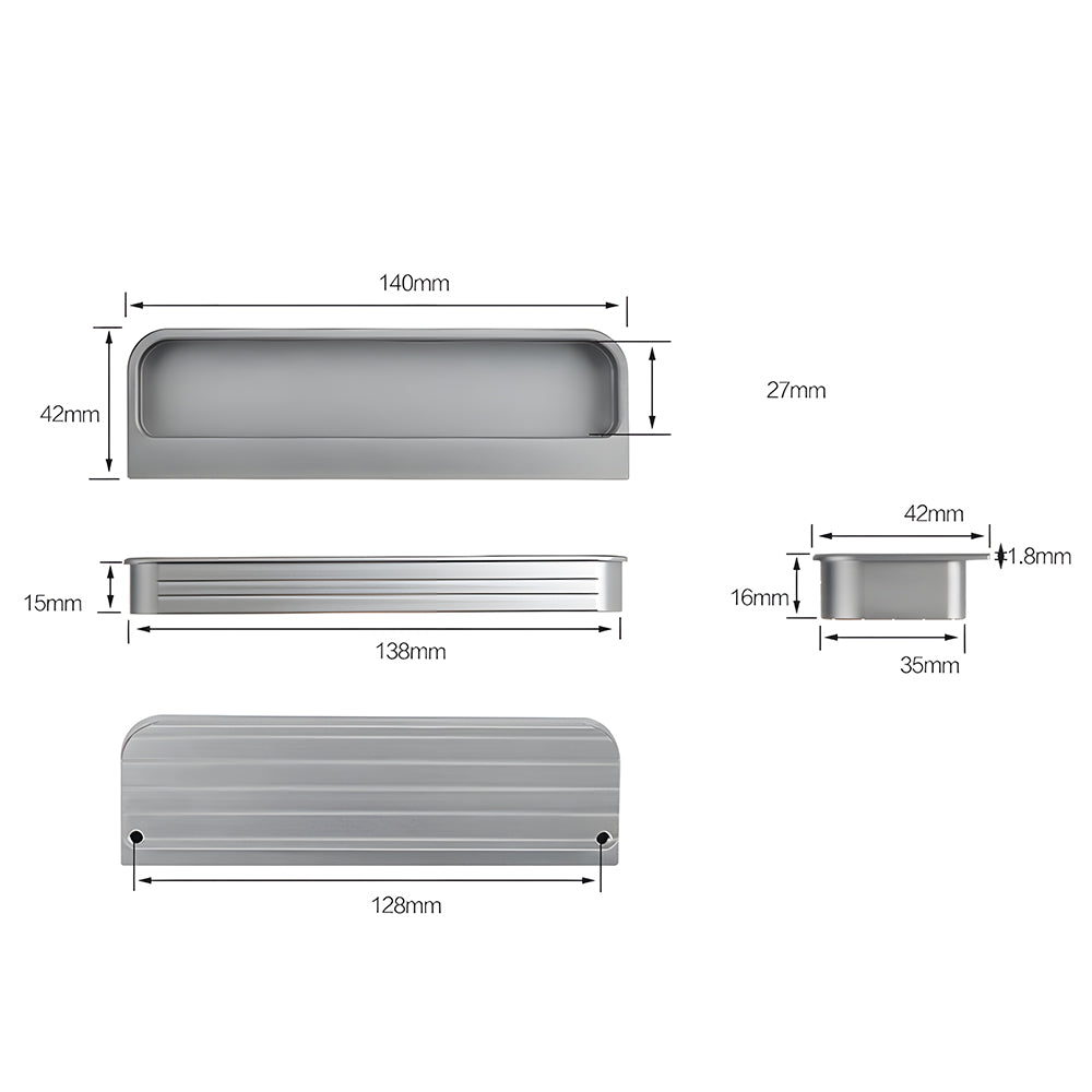 Rectangular Recessed Pulls for Sliding Closet Doors