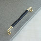 Polished Gold Leather Cabinet Pulls and Knobs