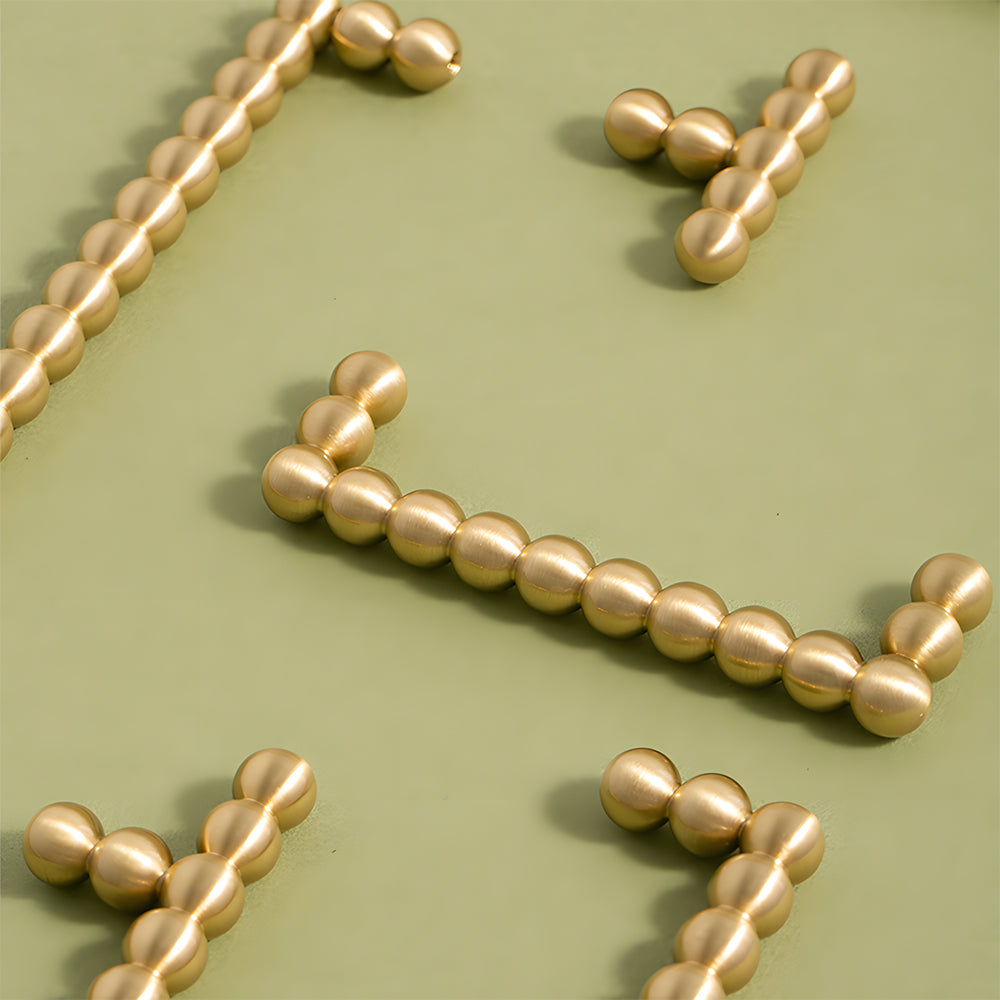 Beaded Brass Cabinet Pulls and Knobs